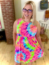Load image into Gallery viewer, Into the Neon Tie Dye Dress
