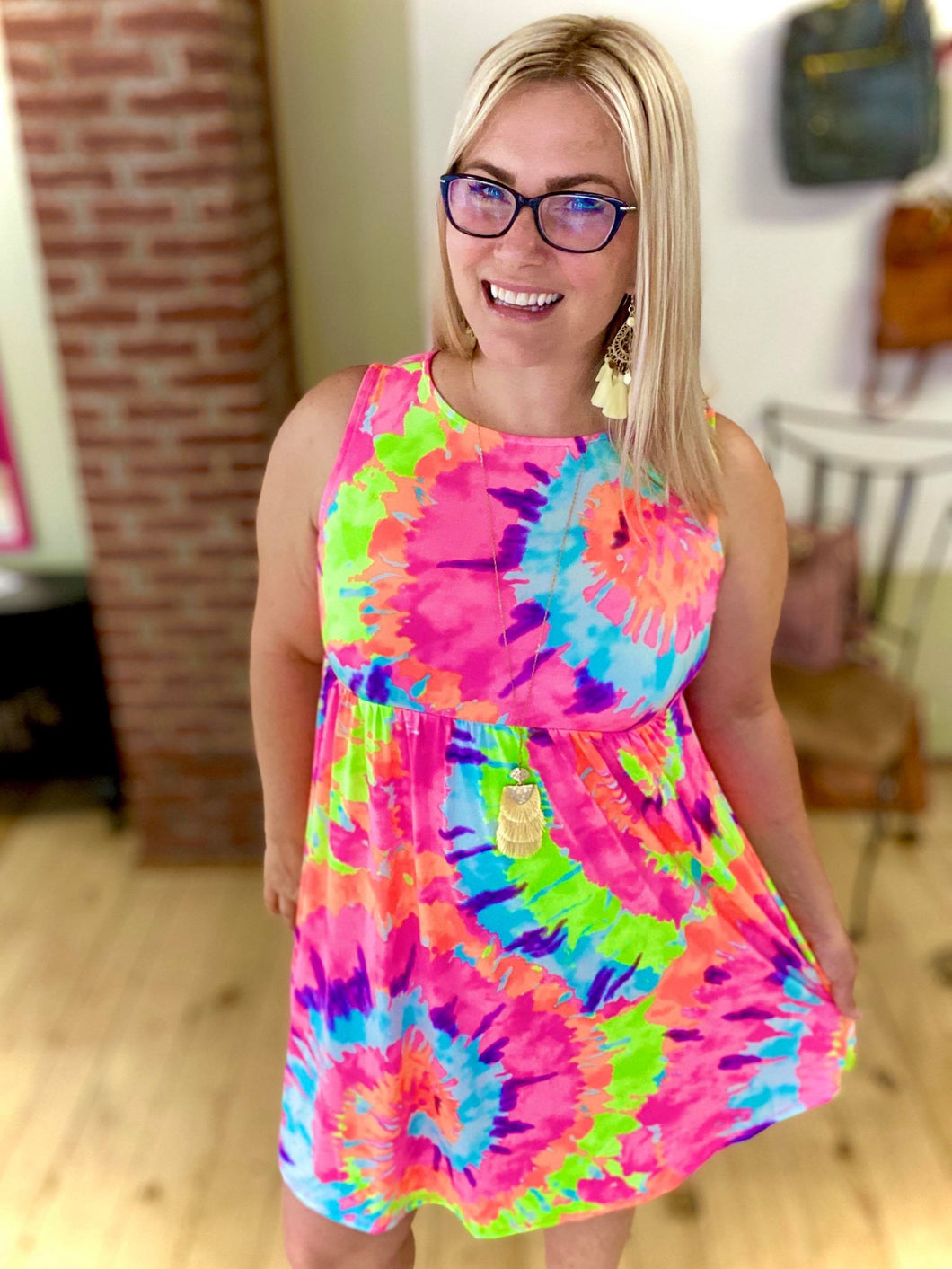 Into the Neon Tie Dye Dress