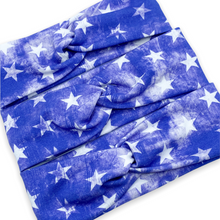 Load image into Gallery viewer, Distressed Royal Blue Stars Headband
