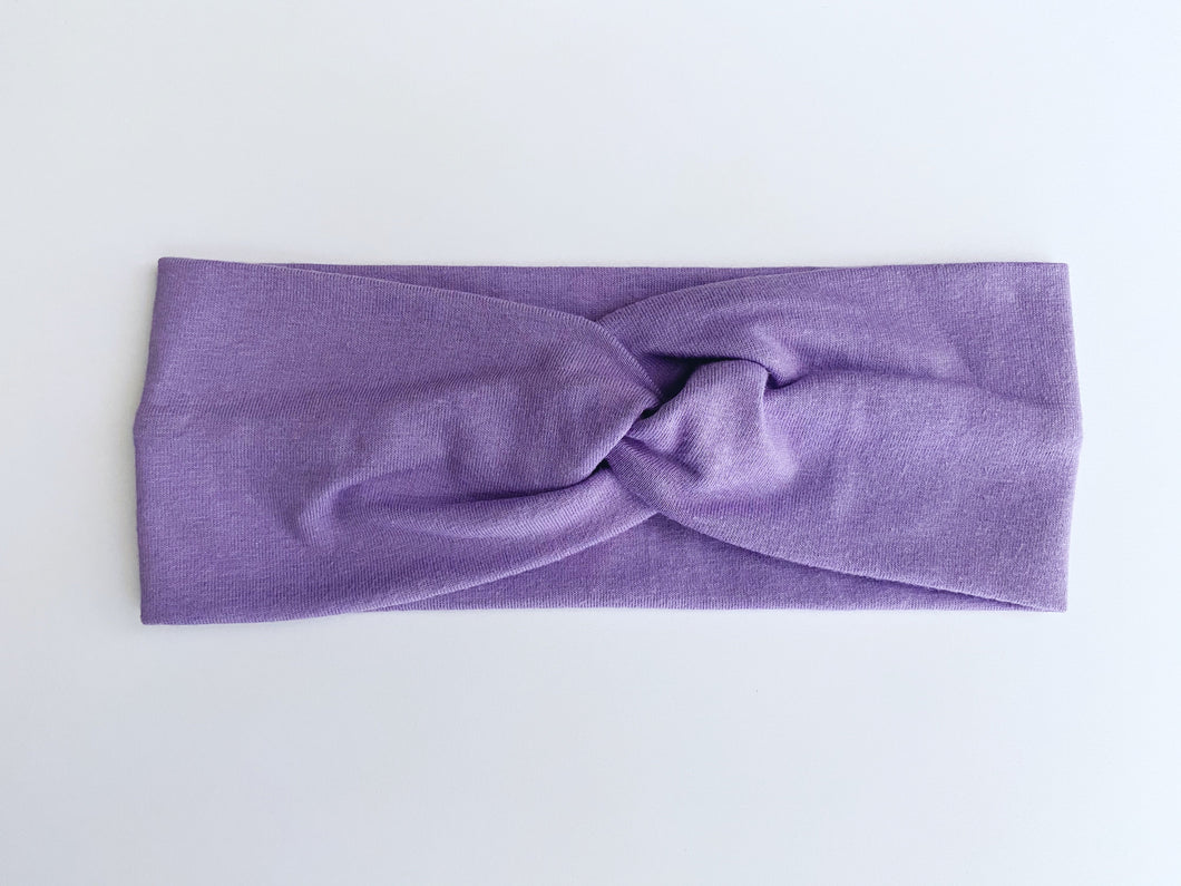 Button headband - solid lavender