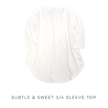 Load image into Gallery viewer, Subtle &amp; Sweet 3/4 Sleeve Top in Ivory
