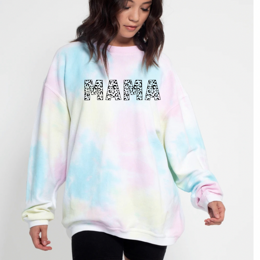 Tie dye corded sweatshirt Mama
