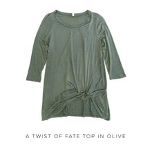Load image into Gallery viewer, A Twist of Fate Top in Olive
