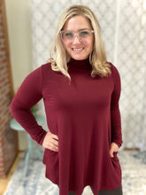 Load image into Gallery viewer, Simply Stylish Mock Neck Top in Dark Burgundy
