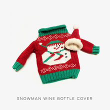 Load image into Gallery viewer, Snowman Wine Bottle Cover
