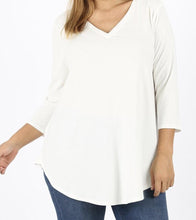 Load image into Gallery viewer, Subtle &amp; Sweet 3/4 Sleeve Top in Ivory
