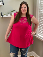 Load image into Gallery viewer, Be My Sweetheart Lace Trim Tunic In Fuschia
