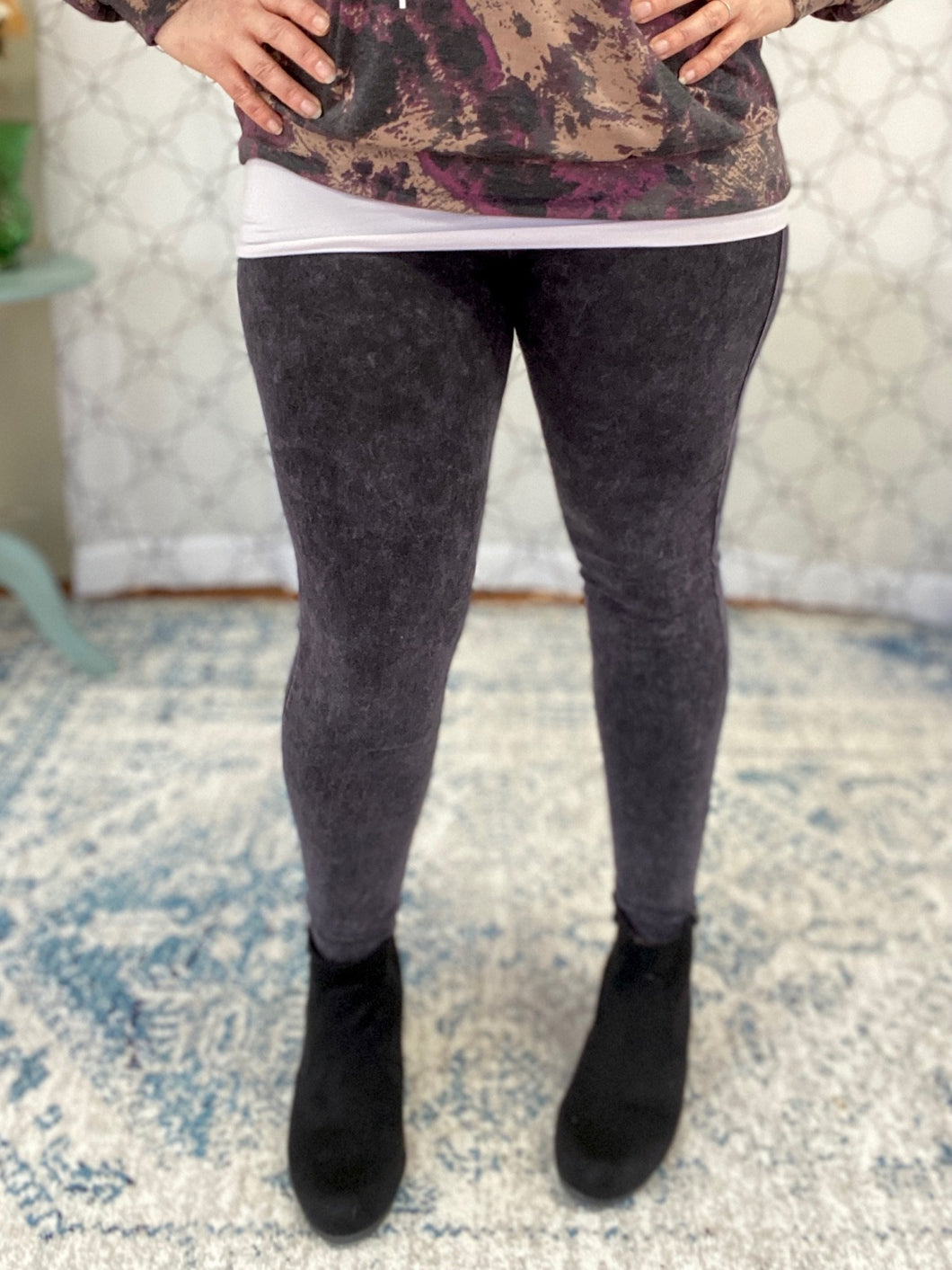 From the Earth Mineral Wash Leggings in Charcoal