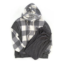 Load image into Gallery viewer, Winter Dreaming Plaid Hoodie in White
