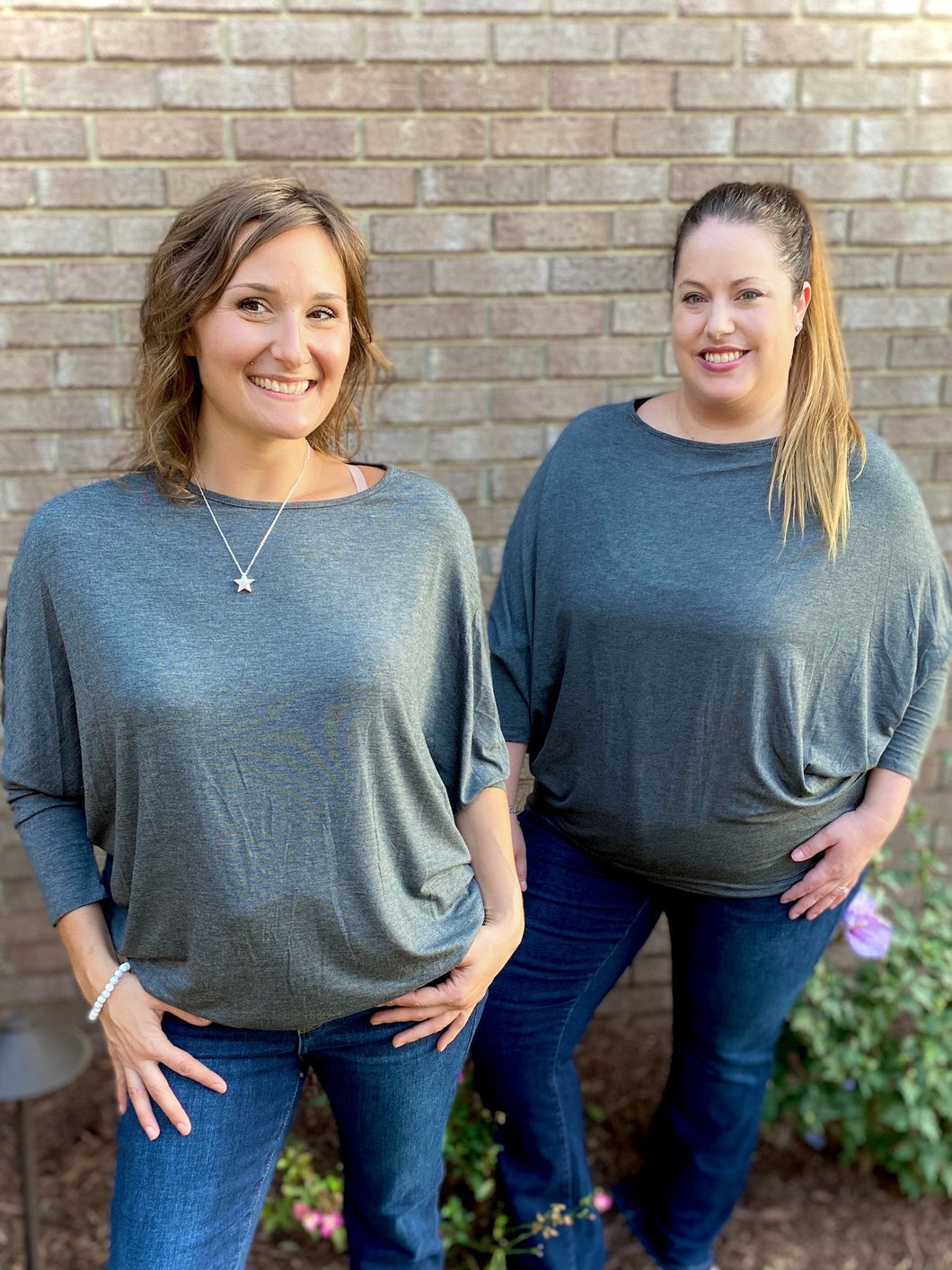 Bold Moves Dolman Top in Gray