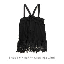 Load image into Gallery viewer, Cross My Heart Tank in Black
