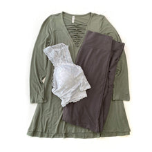 Load image into Gallery viewer, All Laced Up Top in Olive Tunic
