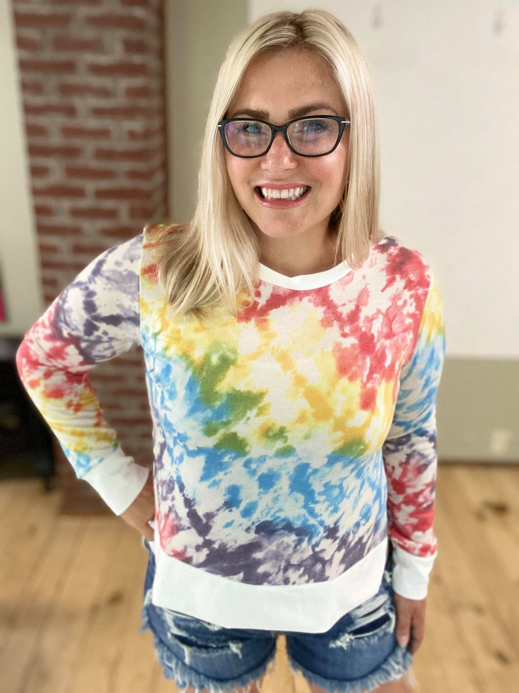Somewhere Over the Rainbow Knit Top