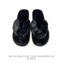 Load image into Gallery viewer, My Plush Flip Flop Slippers in Black
