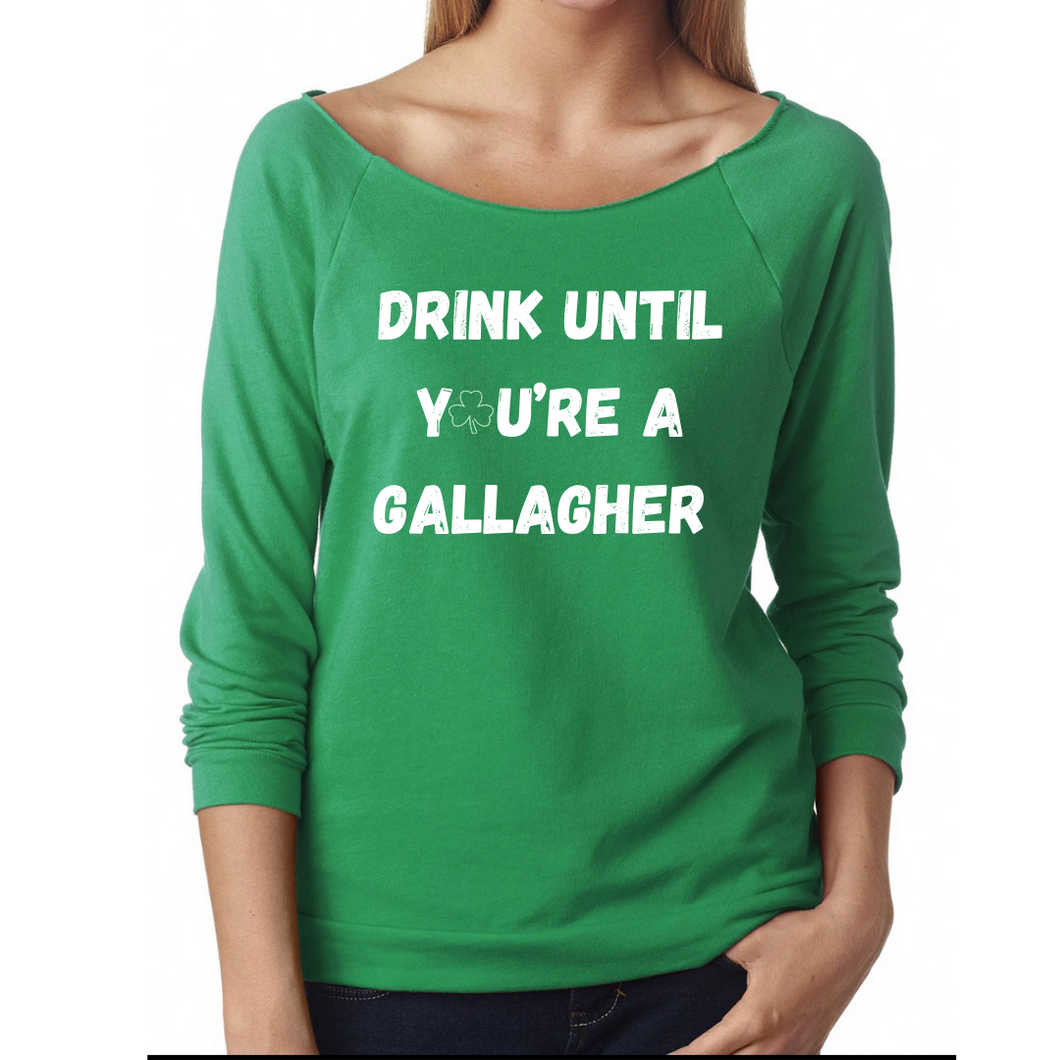 St. Patricks Day Off the shoulder French Terry Top