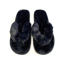 Load image into Gallery viewer, My Plush Flip Flop Slippers in Black

