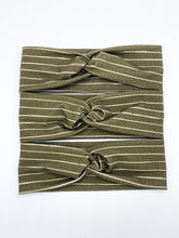 Load image into Gallery viewer, Dark Olive Stripe Headband
