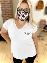 Load image into Gallery viewer, Fiercely Basic Top in White with Matching Face Covering
