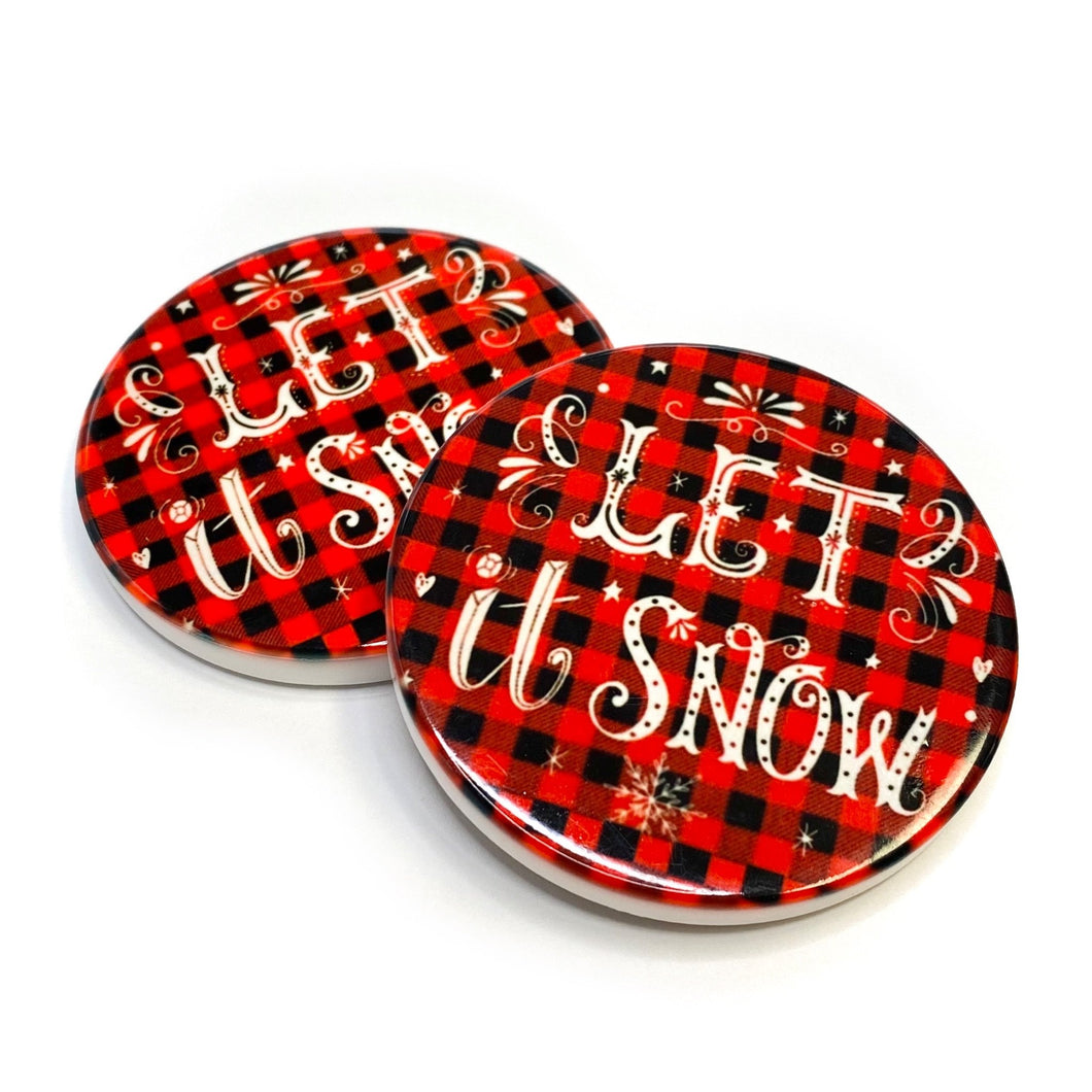 Let It Snow Car Coasters