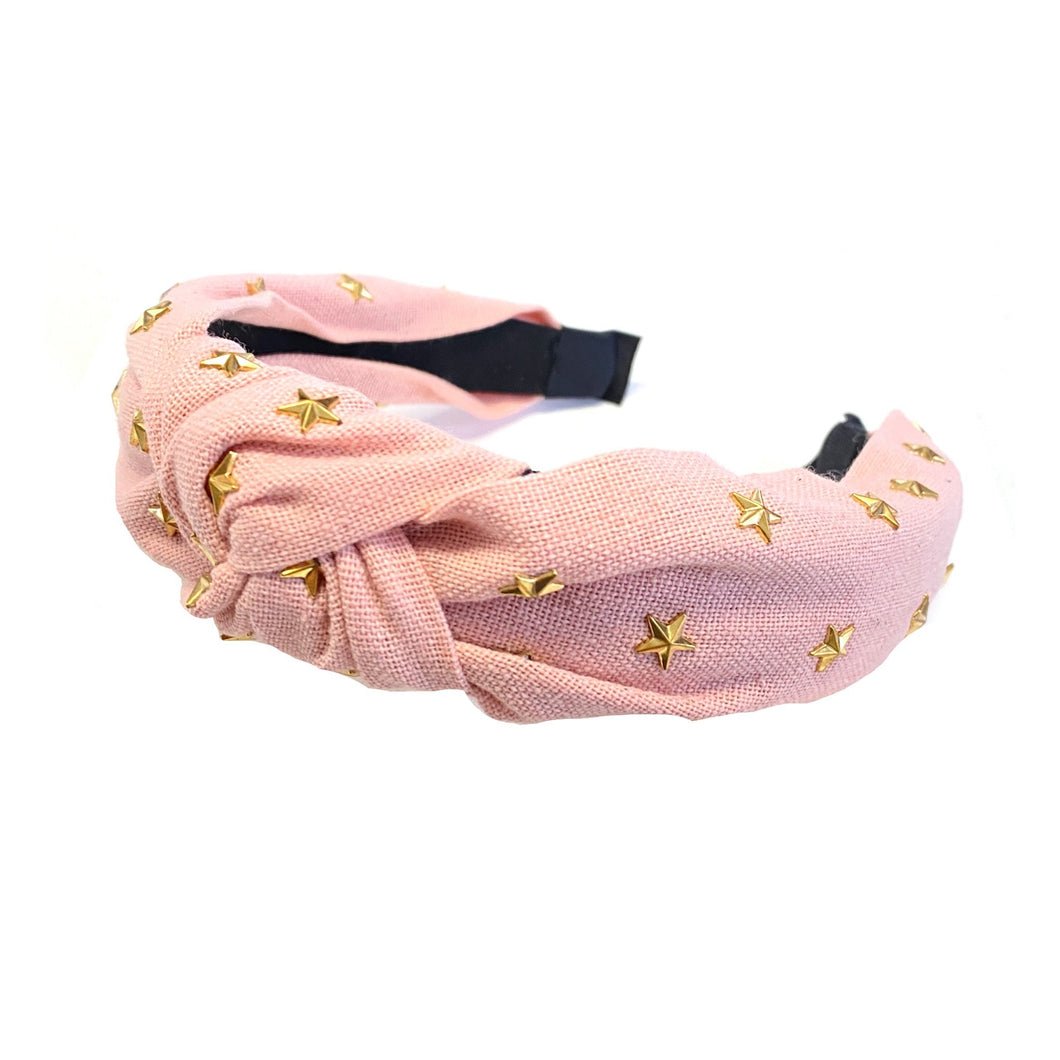 The Gold Star Top Knot Headband in Blush