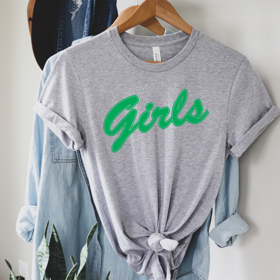 Girls green letters