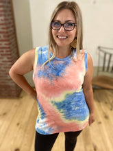 Load image into Gallery viewer, Sweetly Tie Dyed Tank in Coral
