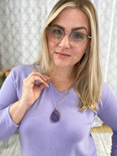 Load image into Gallery viewer, Styled With Druzy Necklace in Purple
