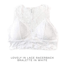 Load image into Gallery viewer, Lovely in Lace Racerback Bralette in White
