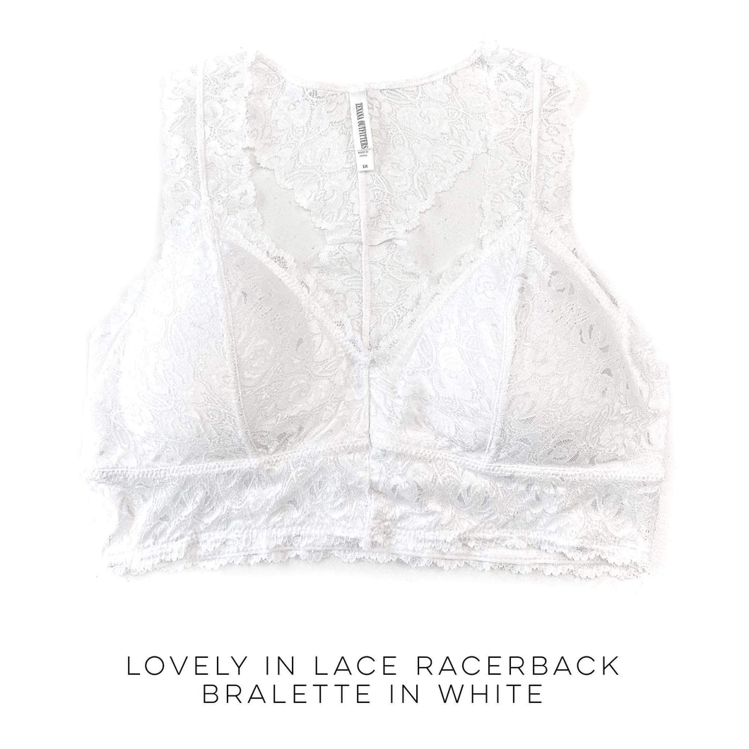 Lovely in Lace Racerback Bralette in White
