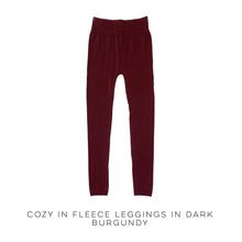 Load image into Gallery viewer, Cozy in Fleece Leggings in Dark Burgundy
