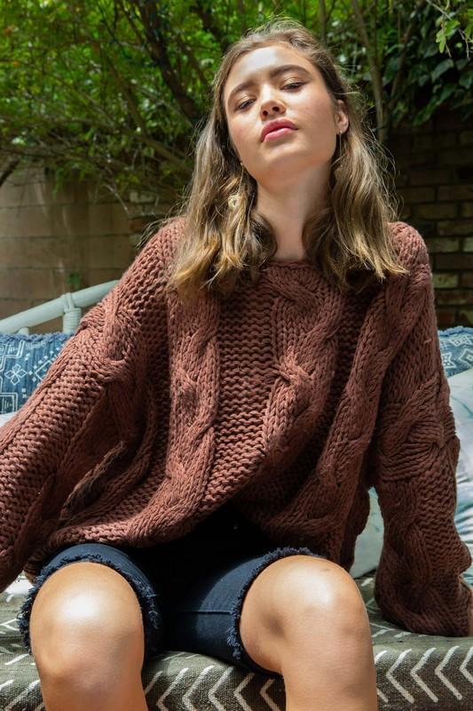 Cozy in Cable Knit Sweater