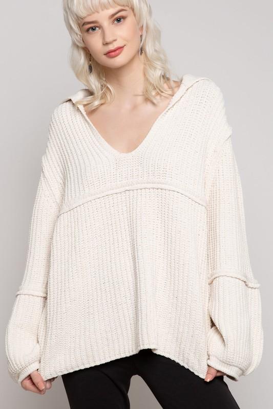 Let It Snow Chenille Sweater in Cream