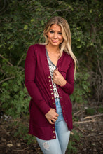 Load image into Gallery viewer, Everyone&#39;s Favorite Cardigan- Dark Burgundy
