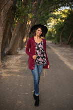 Load image into Gallery viewer, Everyone&#39;s Favorite Cardigan- Dark Burgundy
