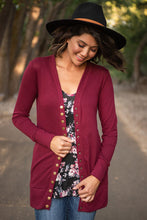 Load image into Gallery viewer, Everyone&#39;s Favorite Cardigan- Dark Burgundy
