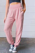 Load image into Gallery viewer, Rose Woven Airflow Wide Waistband Jogger
